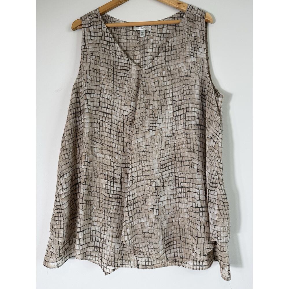 Dressbarn Women Size 2X Sleeveless Layered Top V-Neck Classy Feminine Blouse